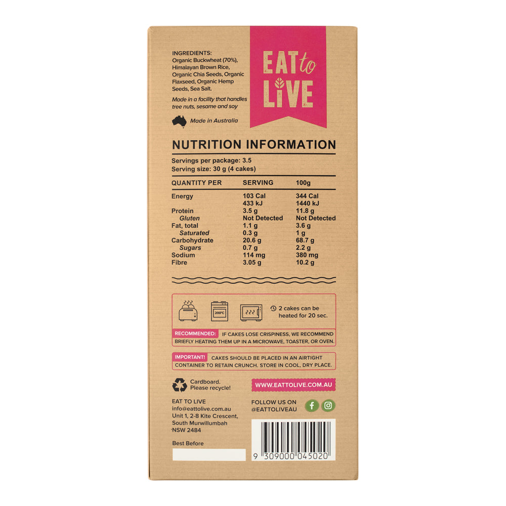 NEW Buckwheat Cakes with PLANT OMEGAS - Chia, Flax & Hemp (Australian made, Gluten & Grain Free)