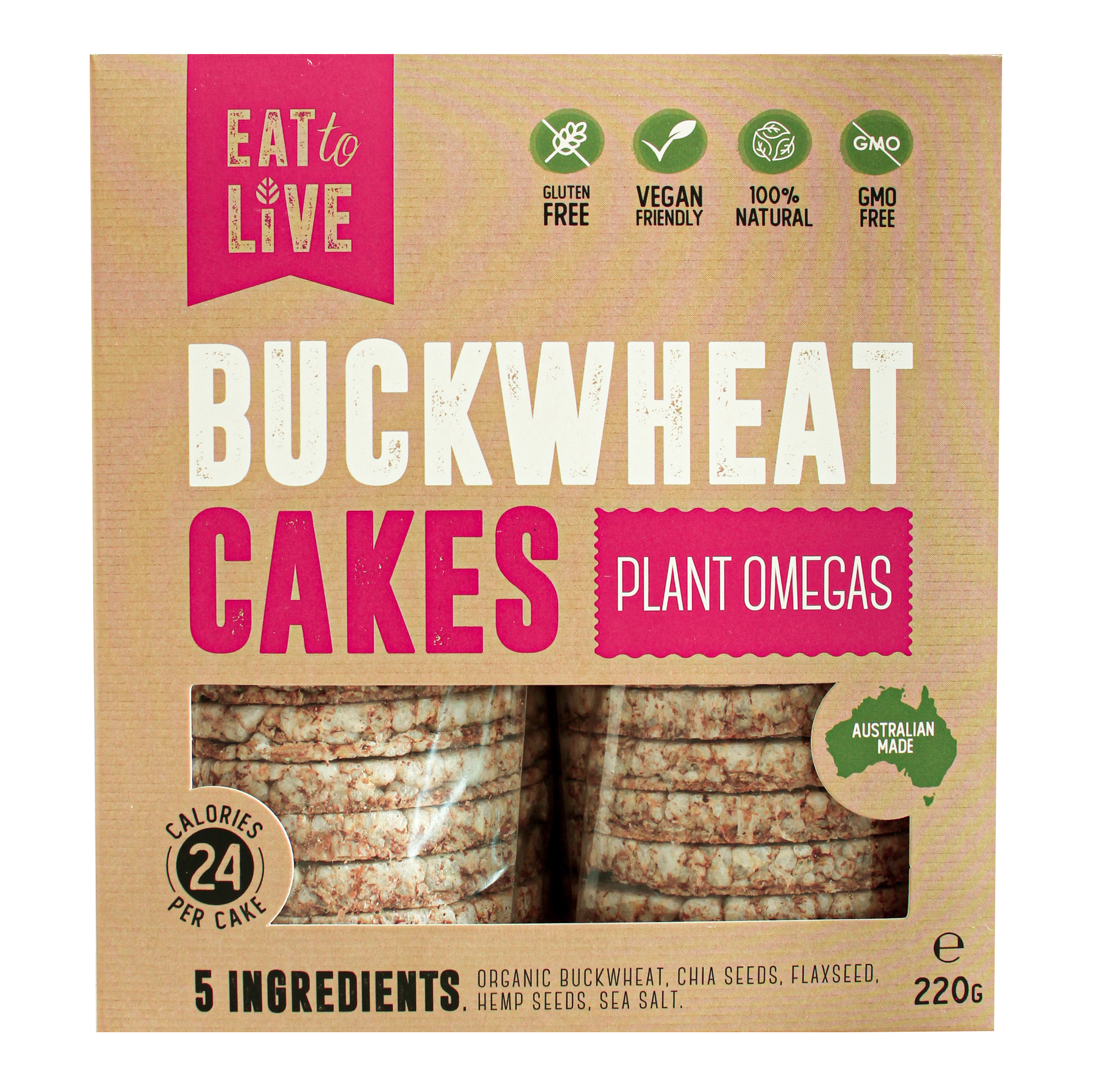 Buckwheat Cakes with PLANT OMEGAS - Chia, Flax & Hemp (Australian made, Gluten & Grain Free)