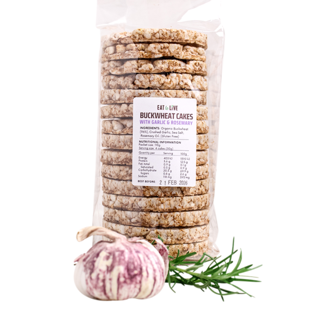 NEW Garlic & Rosemary Buckwheat Cakes (Gluten & Grain Free, Australian made)