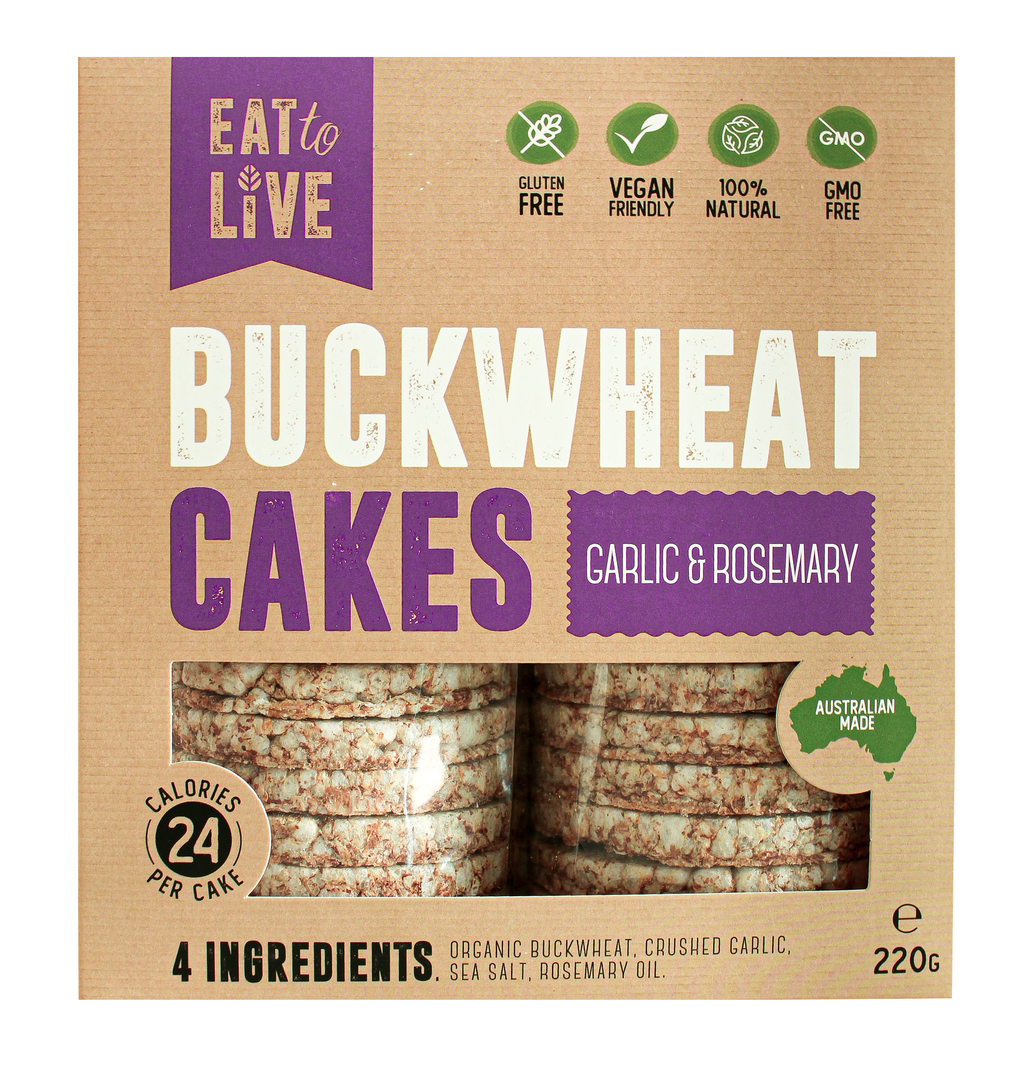 NEW Garlic & Rosemary Buckwheat Cakes (Australian made, Gluten & Grain Free)
