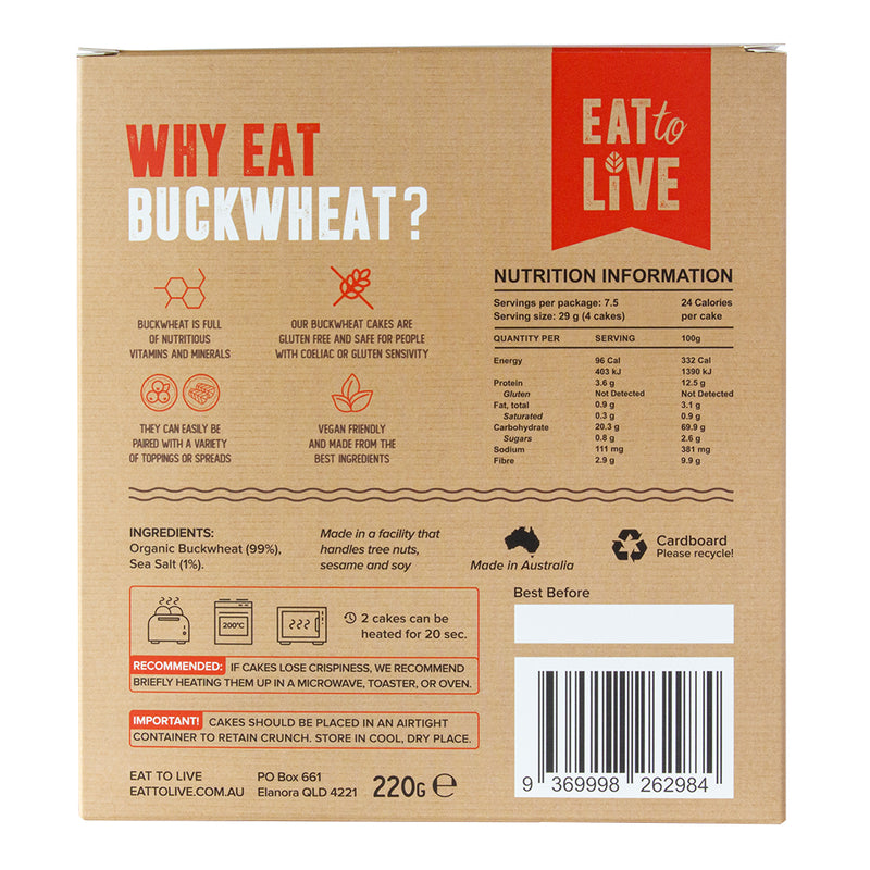 Buckwheat Cakes ORIGINAL (Australian made, Gluten & Grain Free)