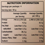 gluten free buckwheat and browns rice noodles nutrition information table